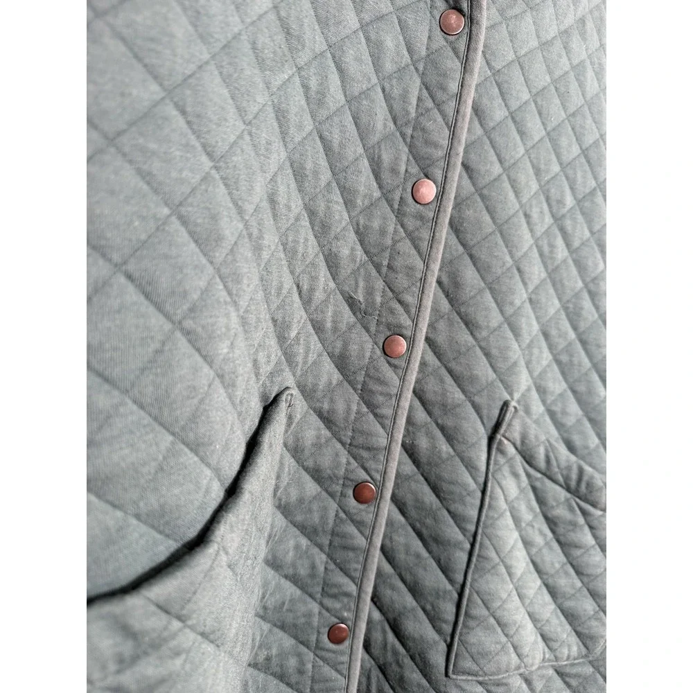 Coldwater Creek Quilted Jacket Women's Small Green Snap Front Lightweight Coat - Picture 3 of 10